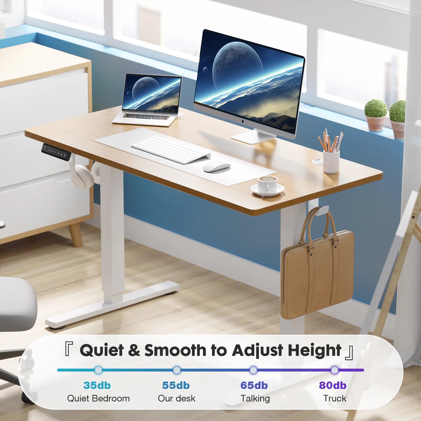 Electric Standing Desk Height Adjustable 40X24 Inch Stand up Sit Stand Computer Desk Workstation Ergonomic Work Table